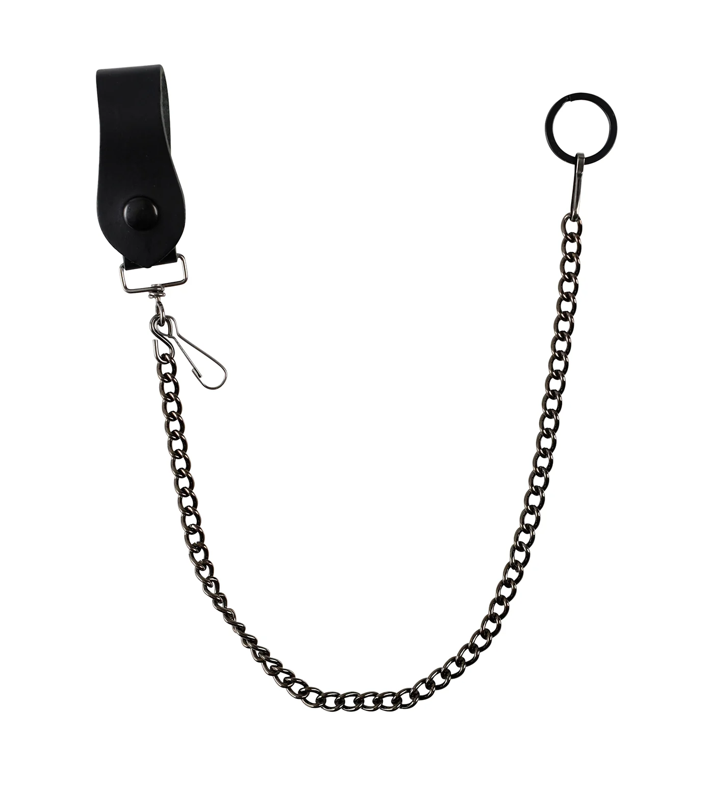 18" Gunmetal Chain w/ Leather fob  GUK18, Gunmetal