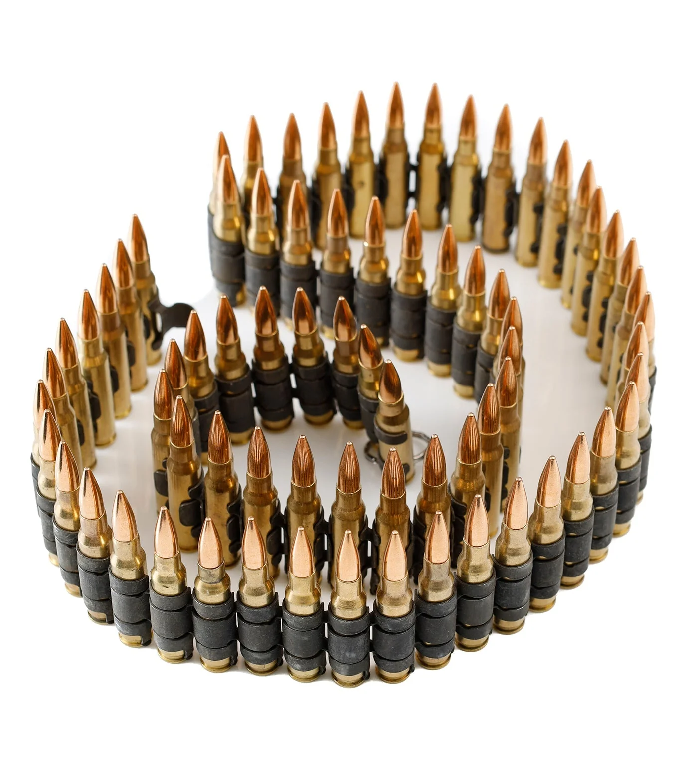 .308 Bullet Belt 42", Brass Shell/Cooper Tips/Black Links