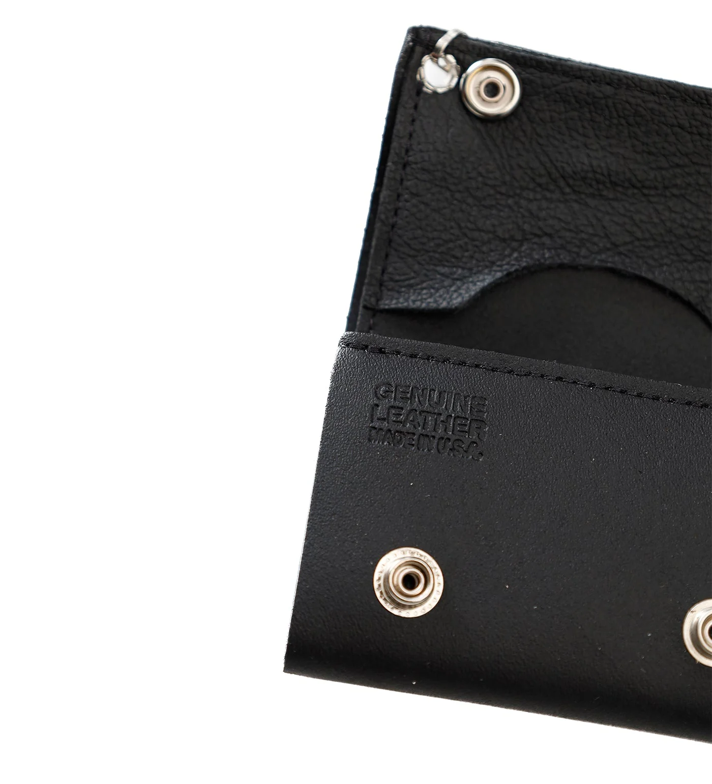 XL-Barbed Wire Tri-fold Wallet W/Chain TC304-XL1, Black/Silver - Image 3