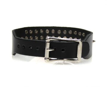 3 Rows Small Spike Leather Choker, 217 - Image 2