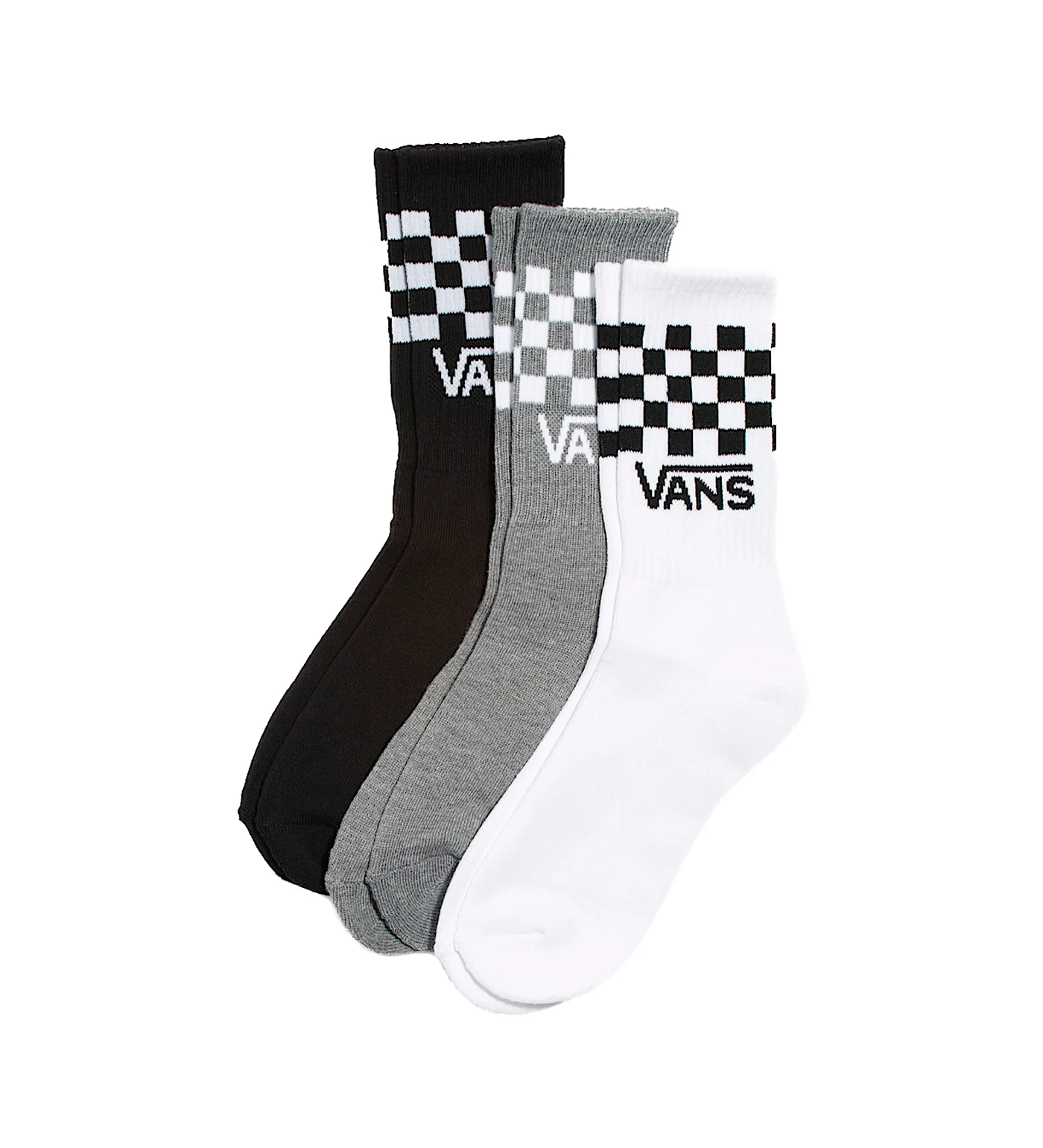 Classic Check Crew 3 Pack, Black/White/Grey