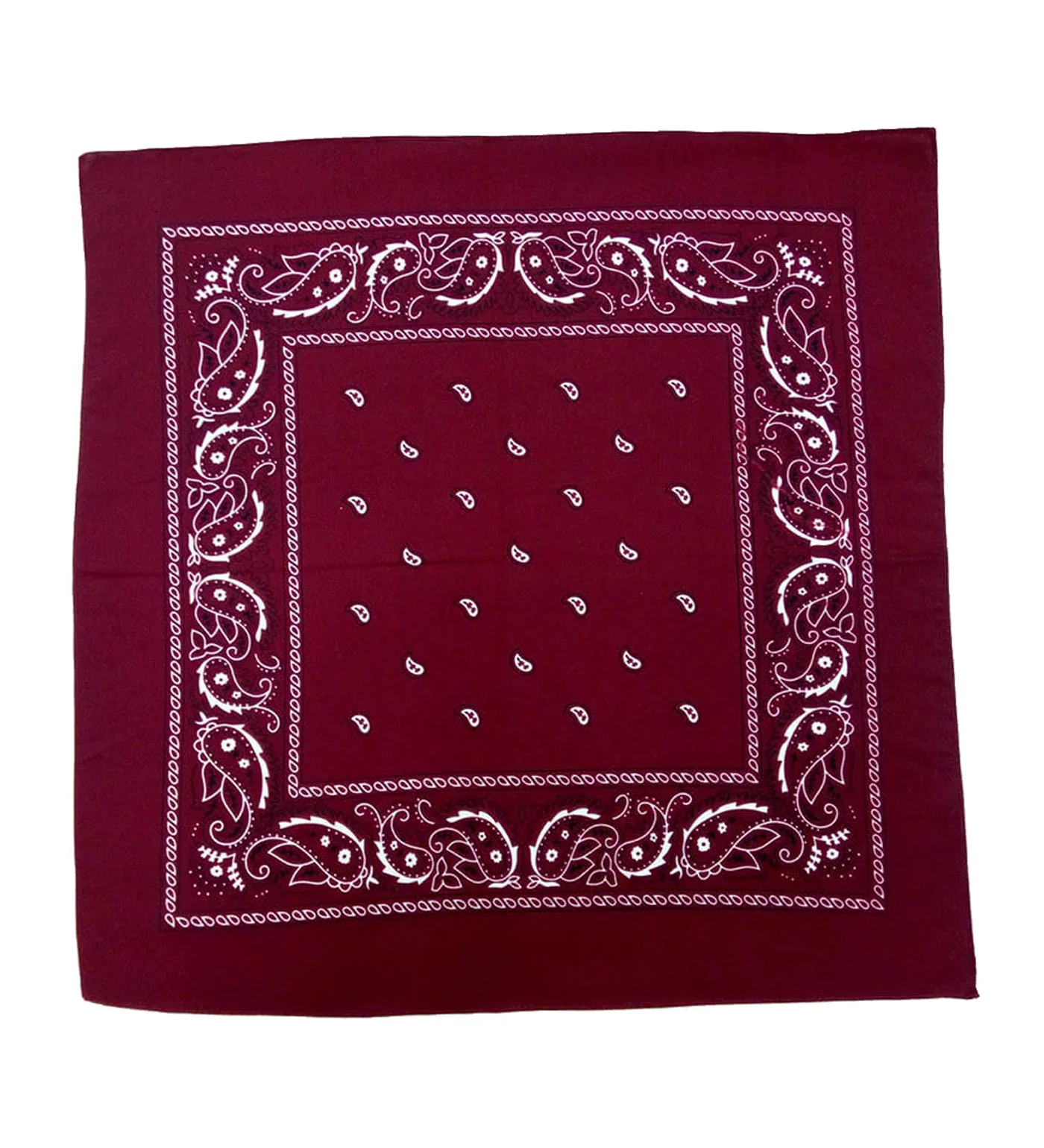 Classic Cotton Paisley Bandana, Dark Red
