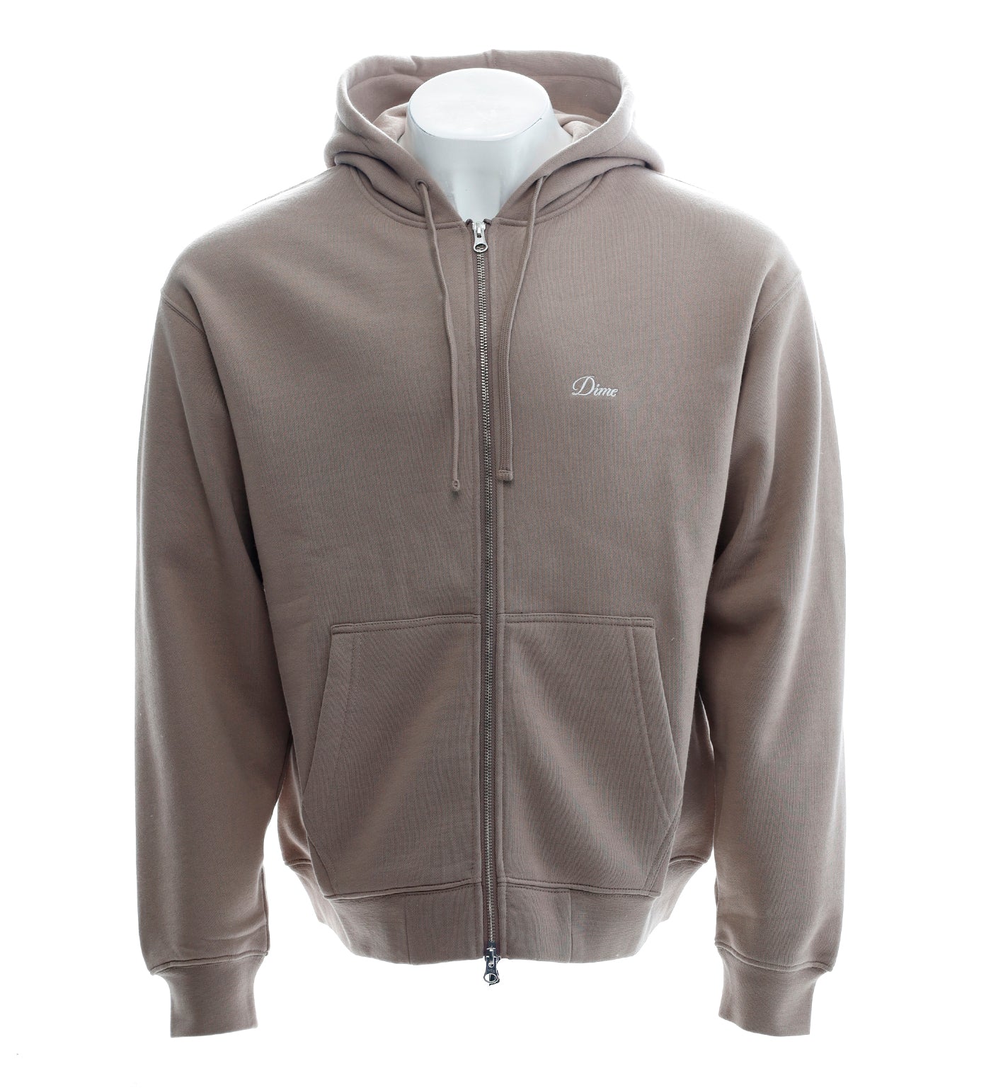 Cursive Small Logo Zip, Driftwood