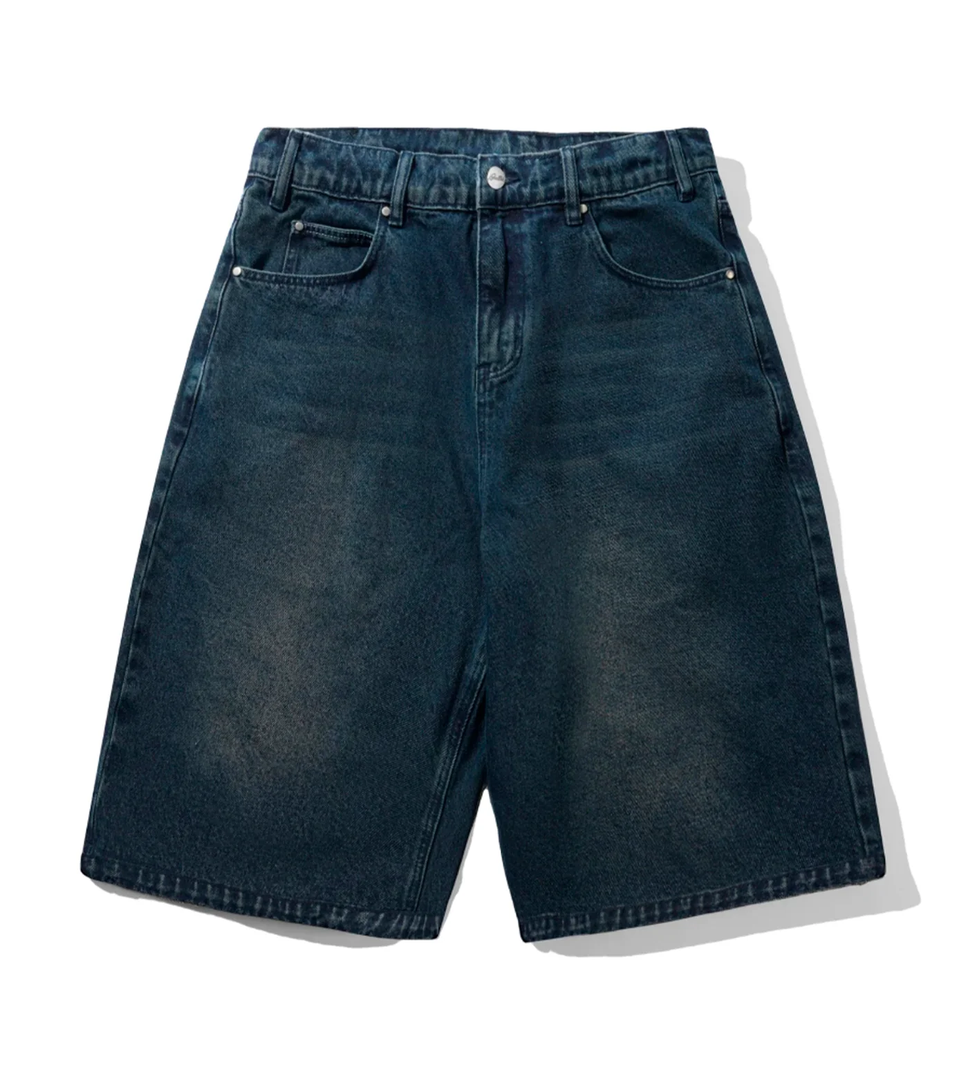Distressed Big Shorts, Washed Dark Blue