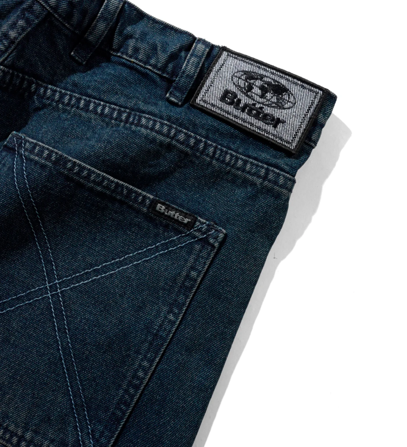 Distressed Big Shorts, Washed Dark Blue - Image 3