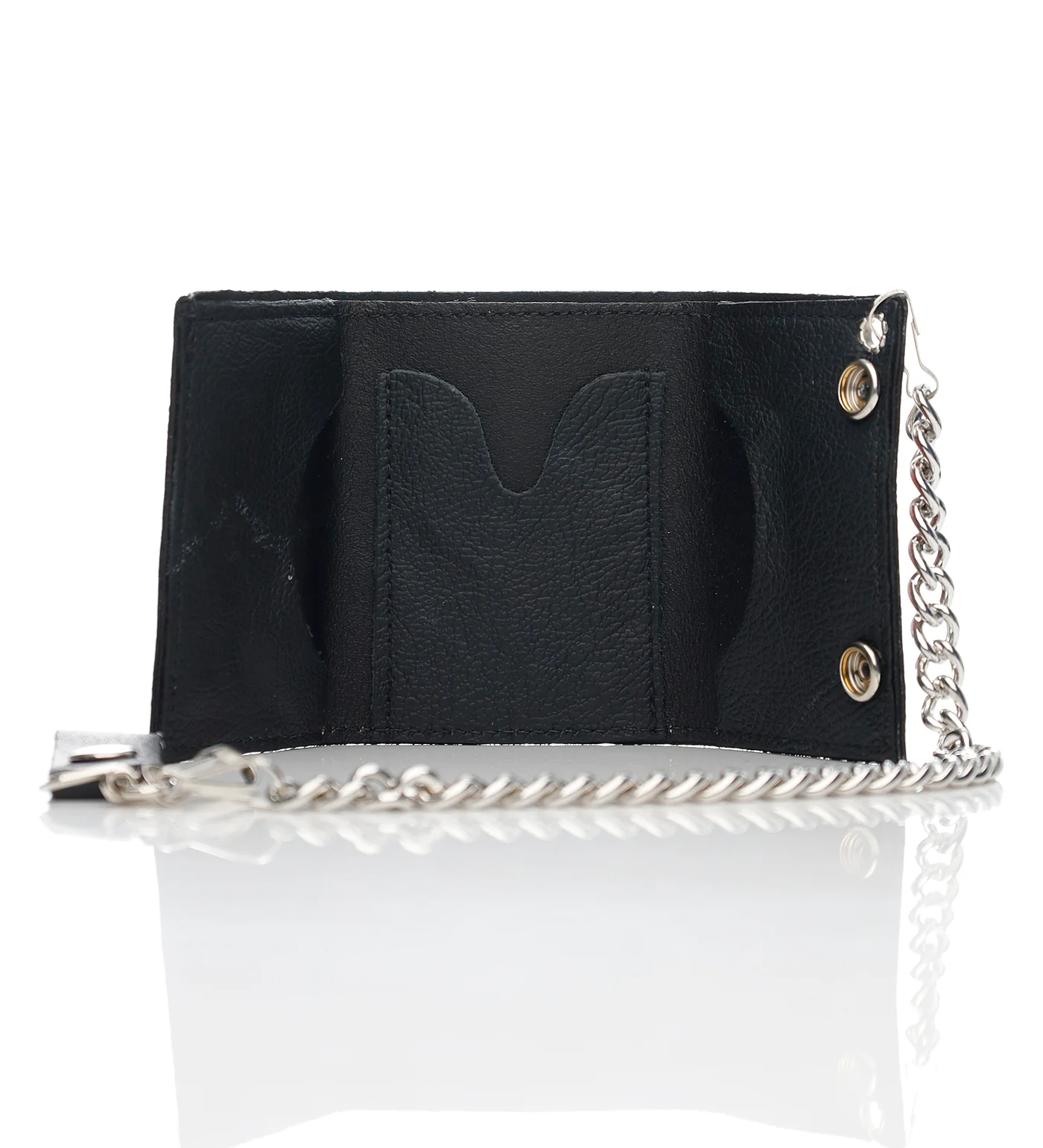 Edge Tri-fold Wallet W/Chain TC304-30o, Black/Orange - Image 2