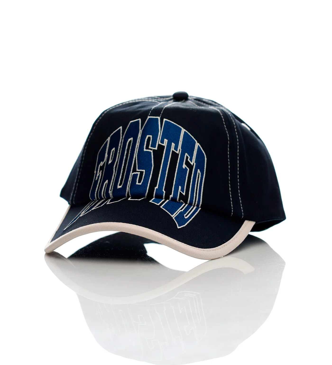 Frosted Embroidery, Navy/Beige