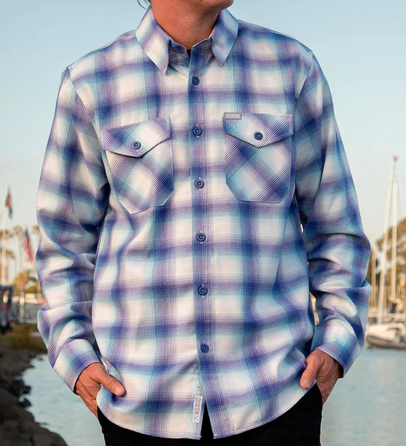 Gulf Stream Waters Flannel, Blue/White - Image 5