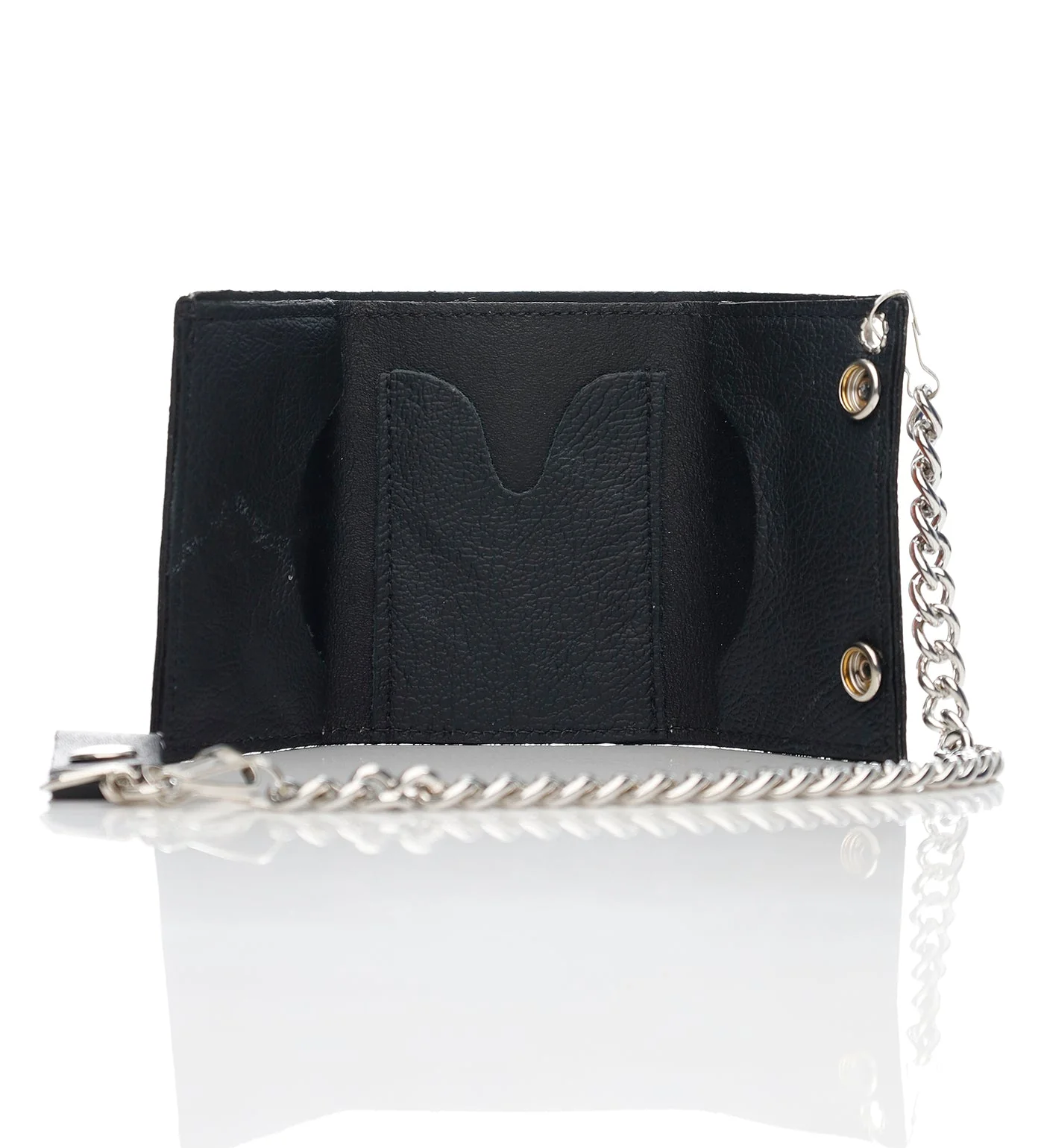 Live To Ride Tri-fold Wallet W/Chain TC304-61, Black/White - Image 2