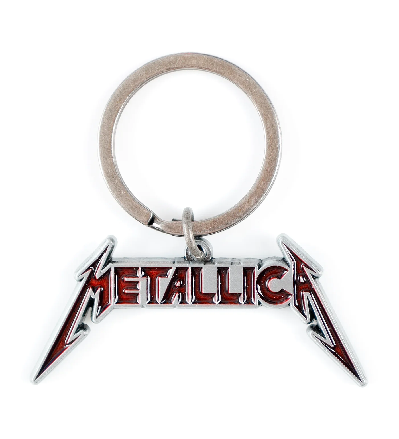 Logo Keychain, Silver/Red