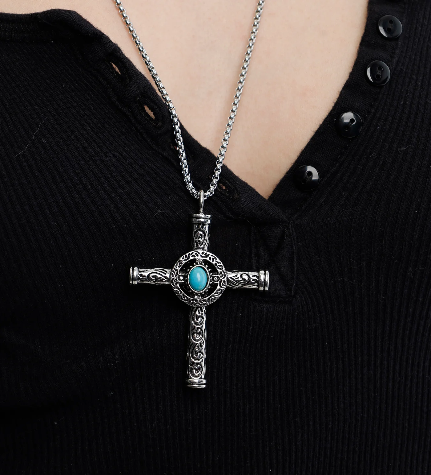 Ornate Cross, Silver(2A) - Image 4