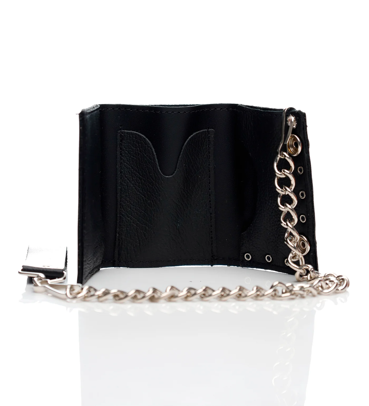 Red Star Tri-fold Wallet W/Chain TC304-5, Black/Red - Image 2