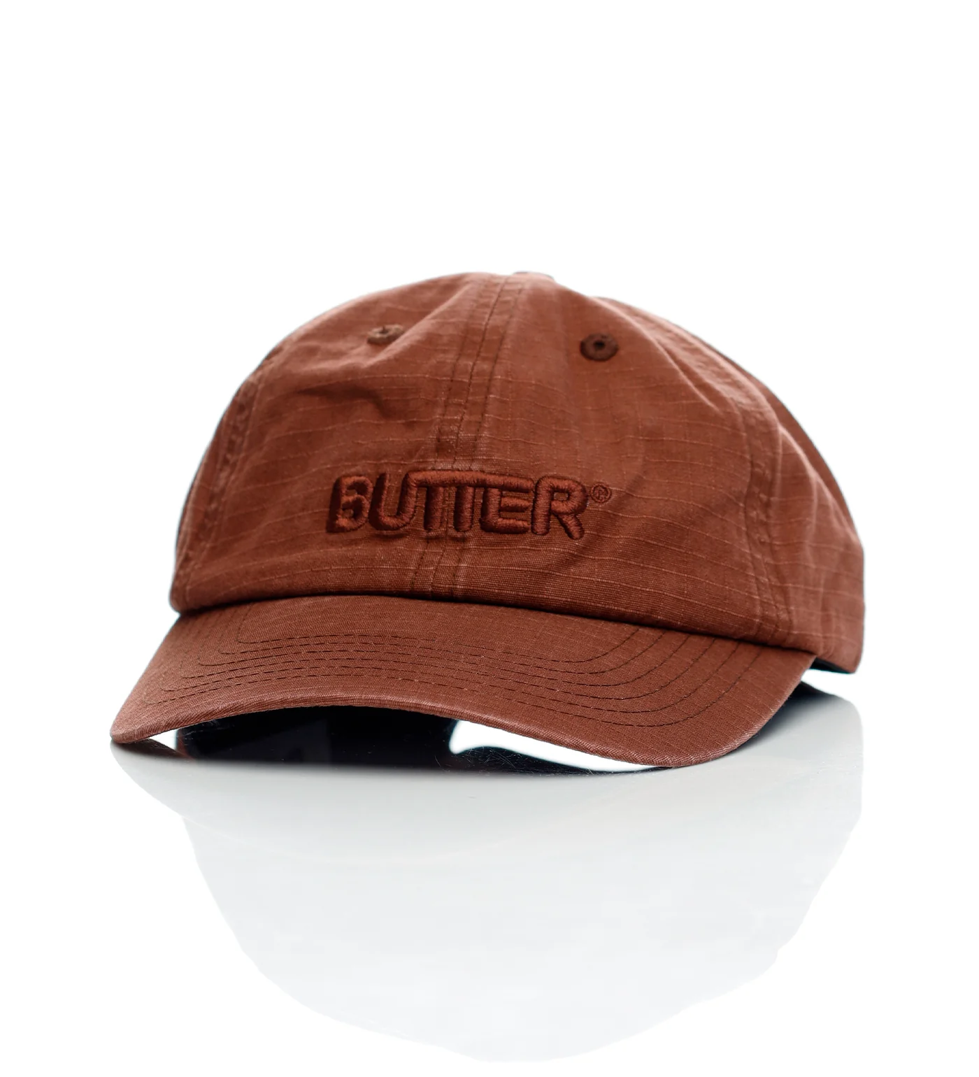 Ripstop Rounded Logo 6 Panel, Washed Brown