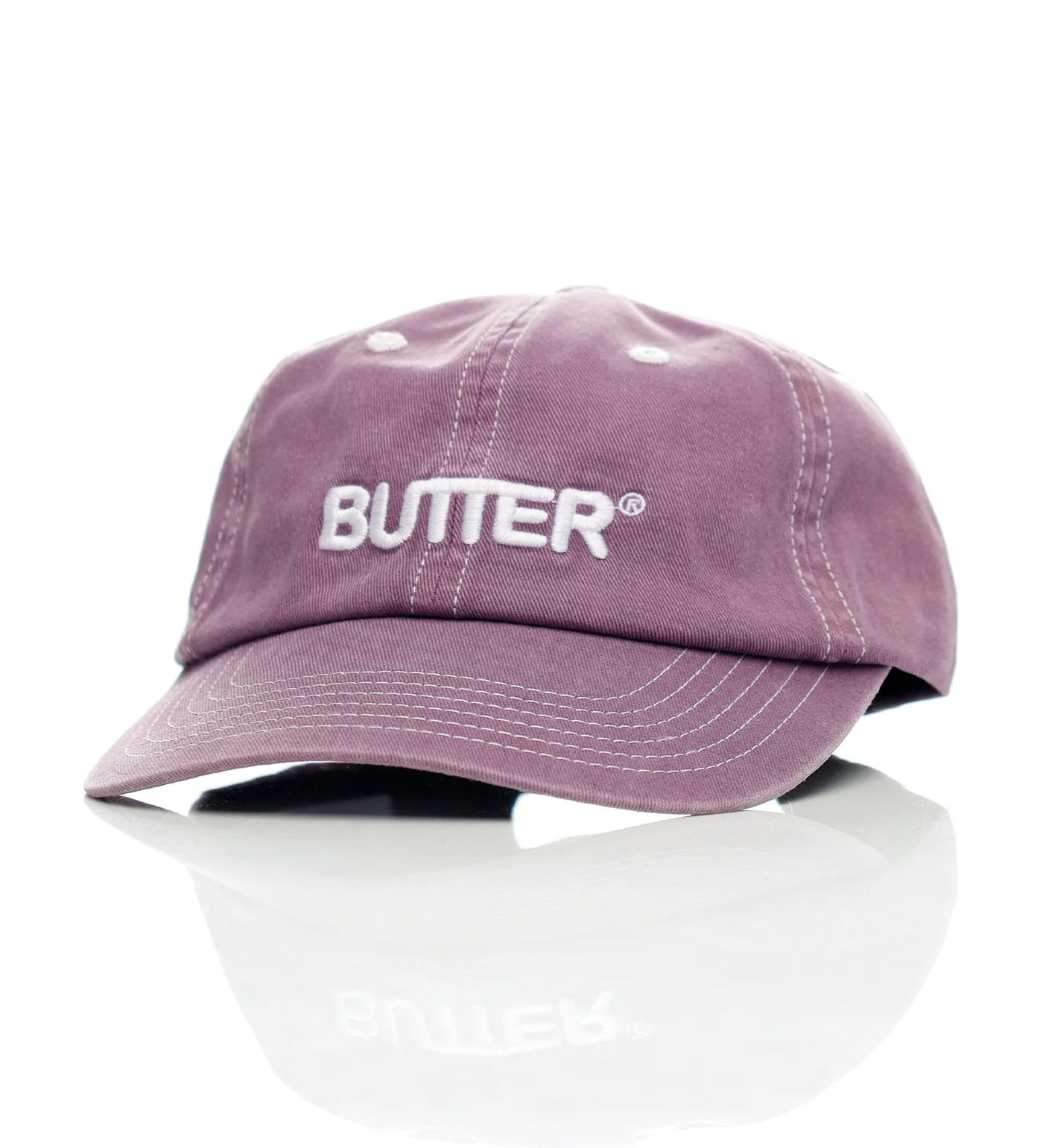 Rounded Logo Strapback, Washed Eggplant