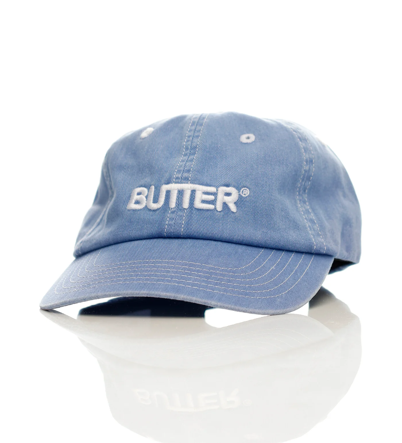 Rounded Logo Strapback, Washed Sky