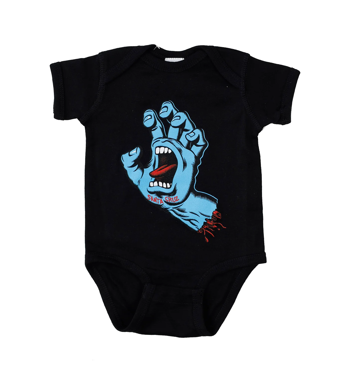 Screaming Hand Baby One Piece Bodysuit, Black