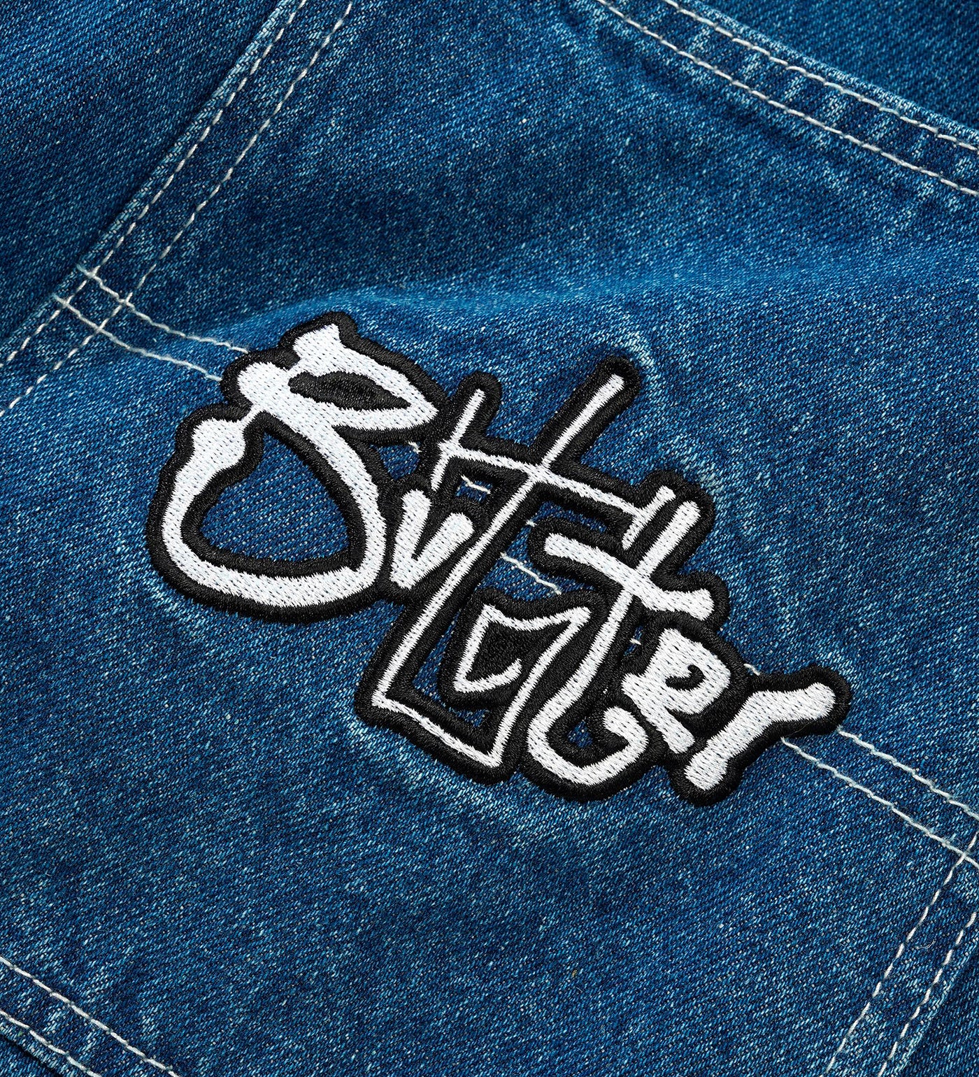 Scribble Denim Shorts, Mid Blue - Image 3