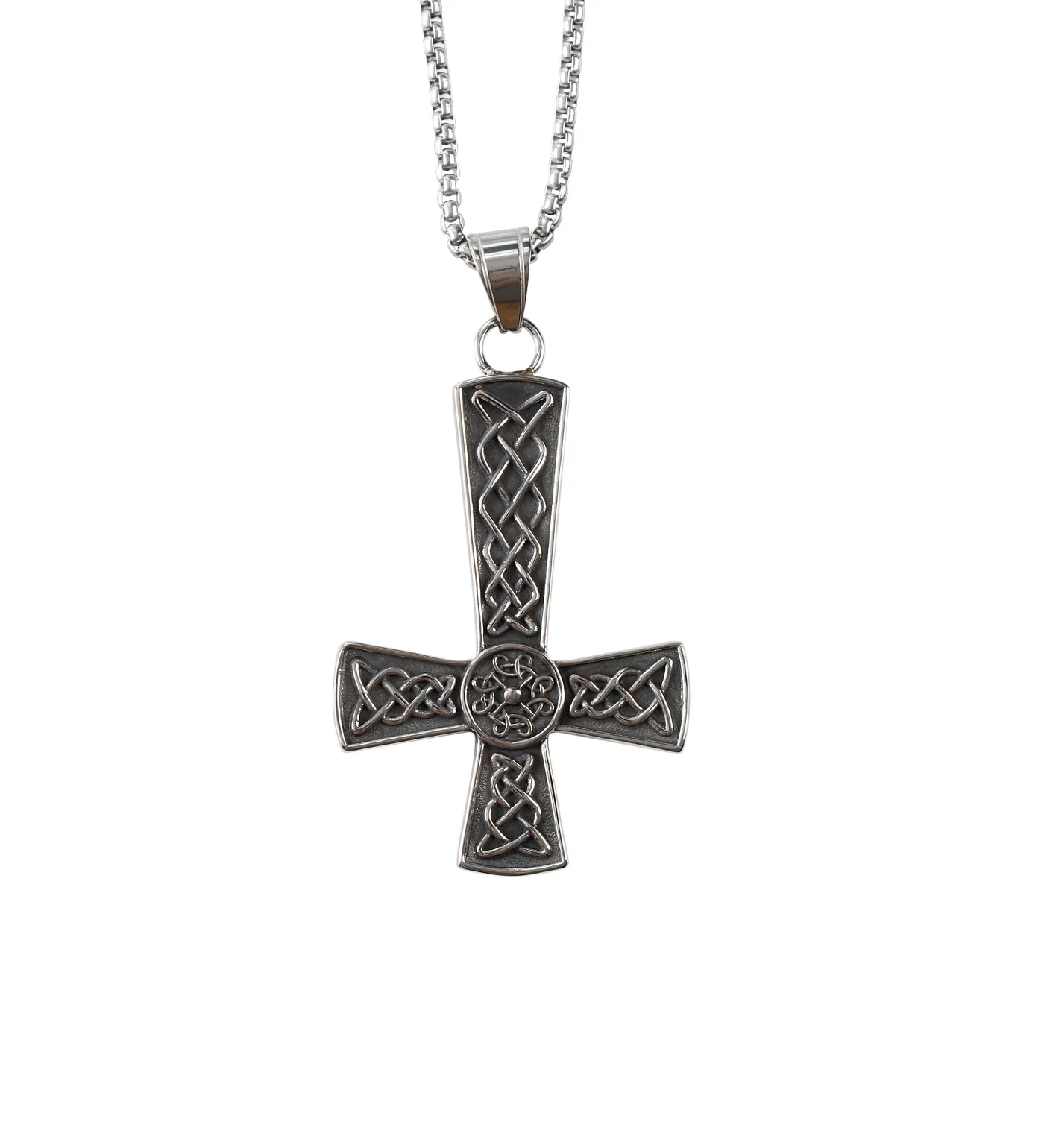Stainless Inverted Celtic Cross, Stainless (2B)