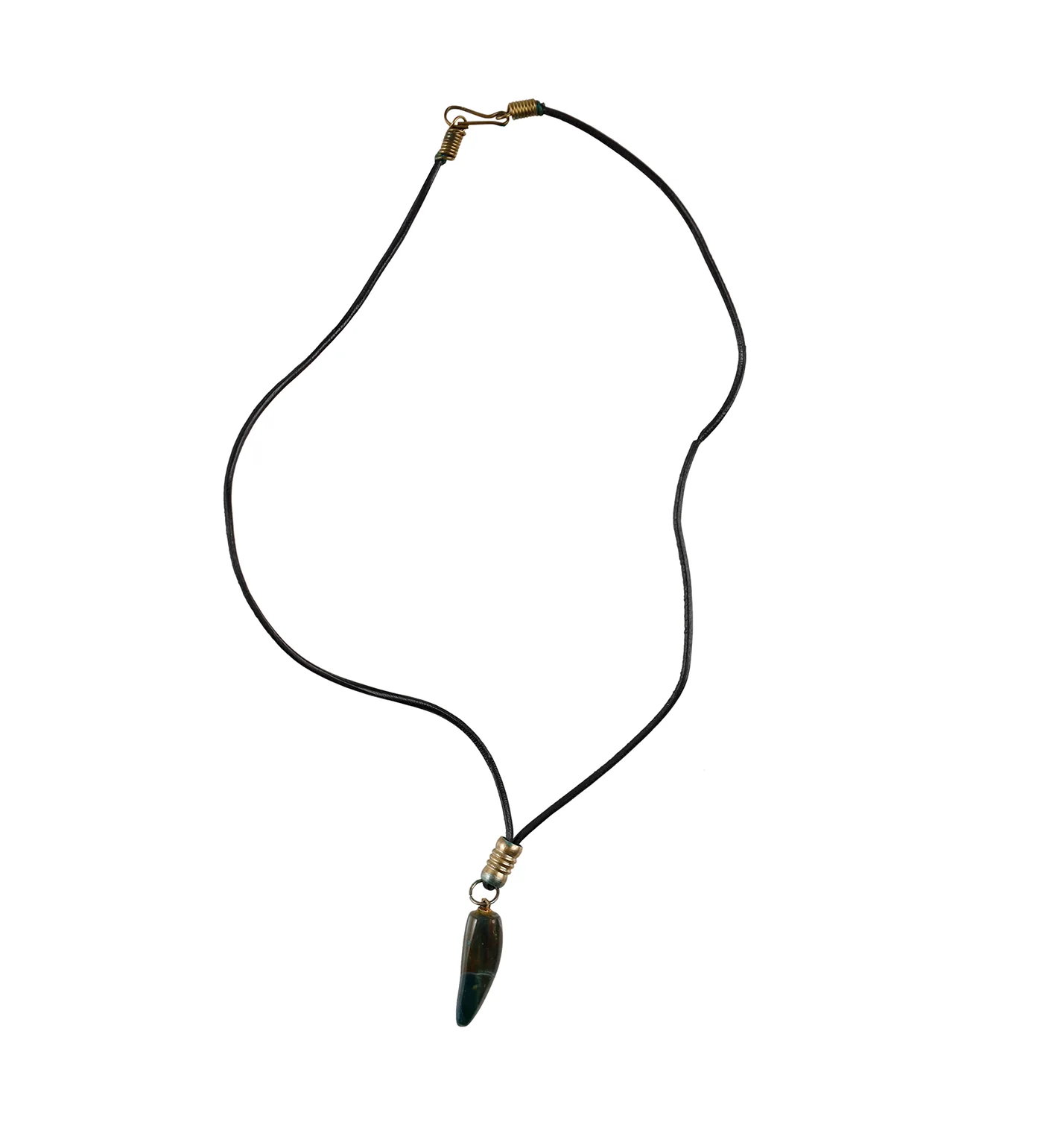 Stone Pendant String Necklace, Black/Green (2F) - Image 3