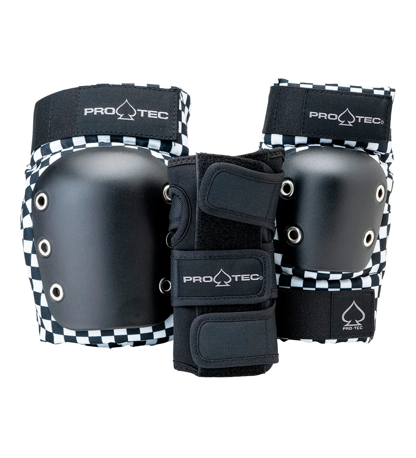 Street Pad Set Adult 3-Pack, Black Checkered