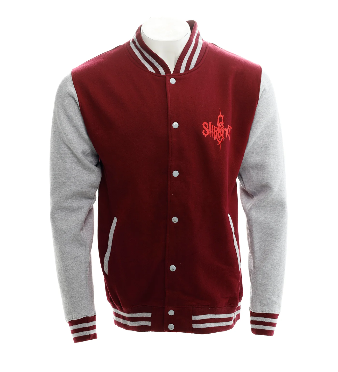 Varsity Jacket Sweatshirt 9 Point Star, Maroon/Grey