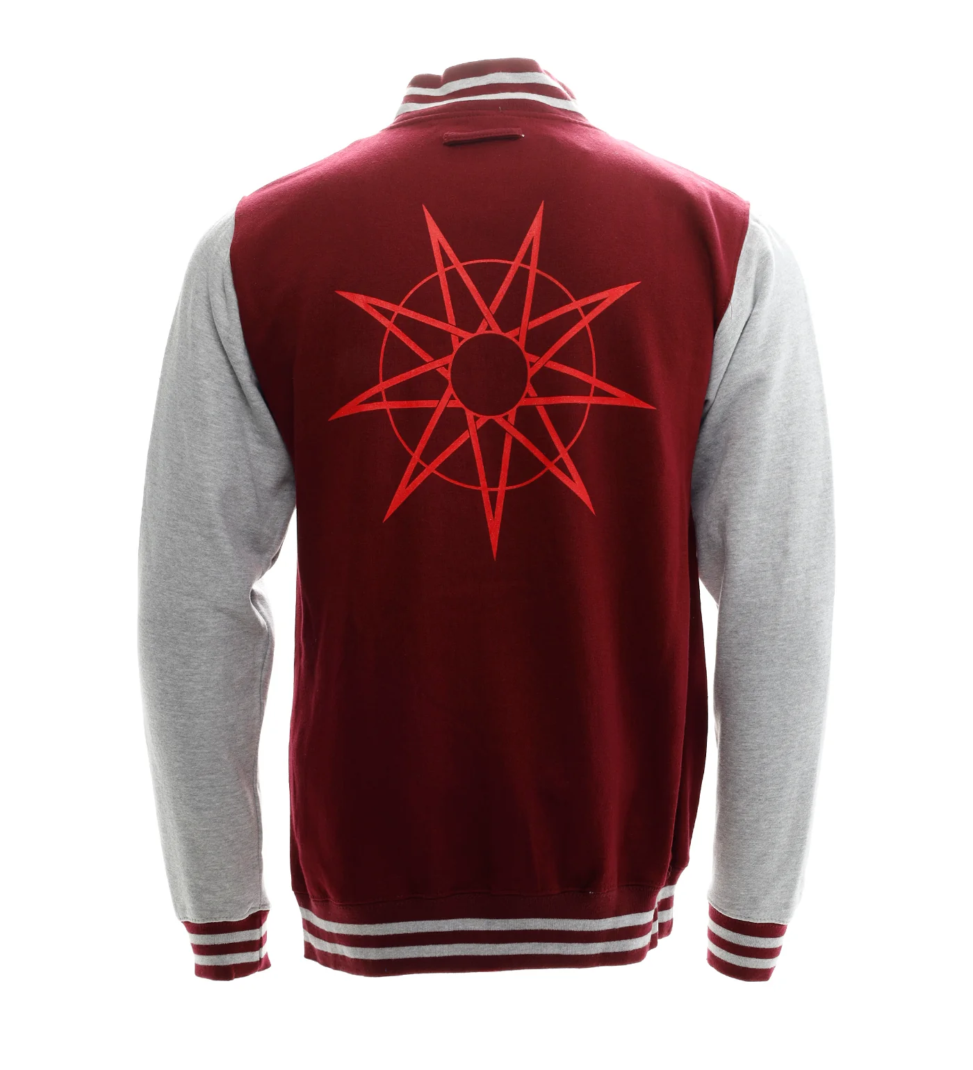 Varsity Jacket Sweatshirt 9 Point Star, Maroon/Grey - Image 2