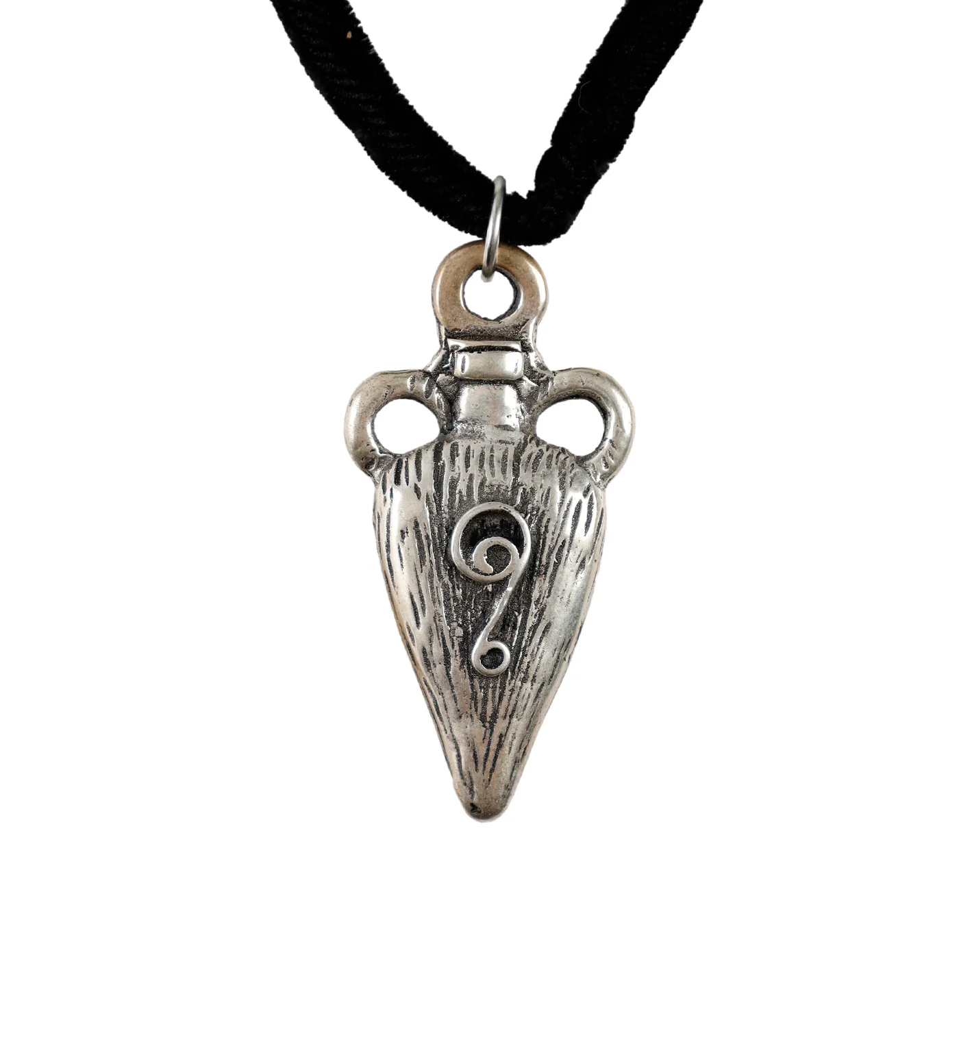 Vase Pendant Round Choker, Black/Silver (2F)